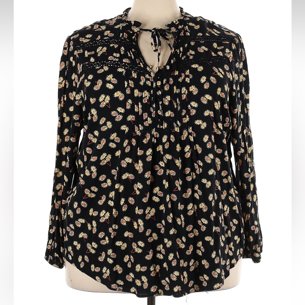 Torrid Lenny Peasant Long Sleeve Top Blouse Floral Daisy Boho Plus Size 4X - Picture 4 of 8